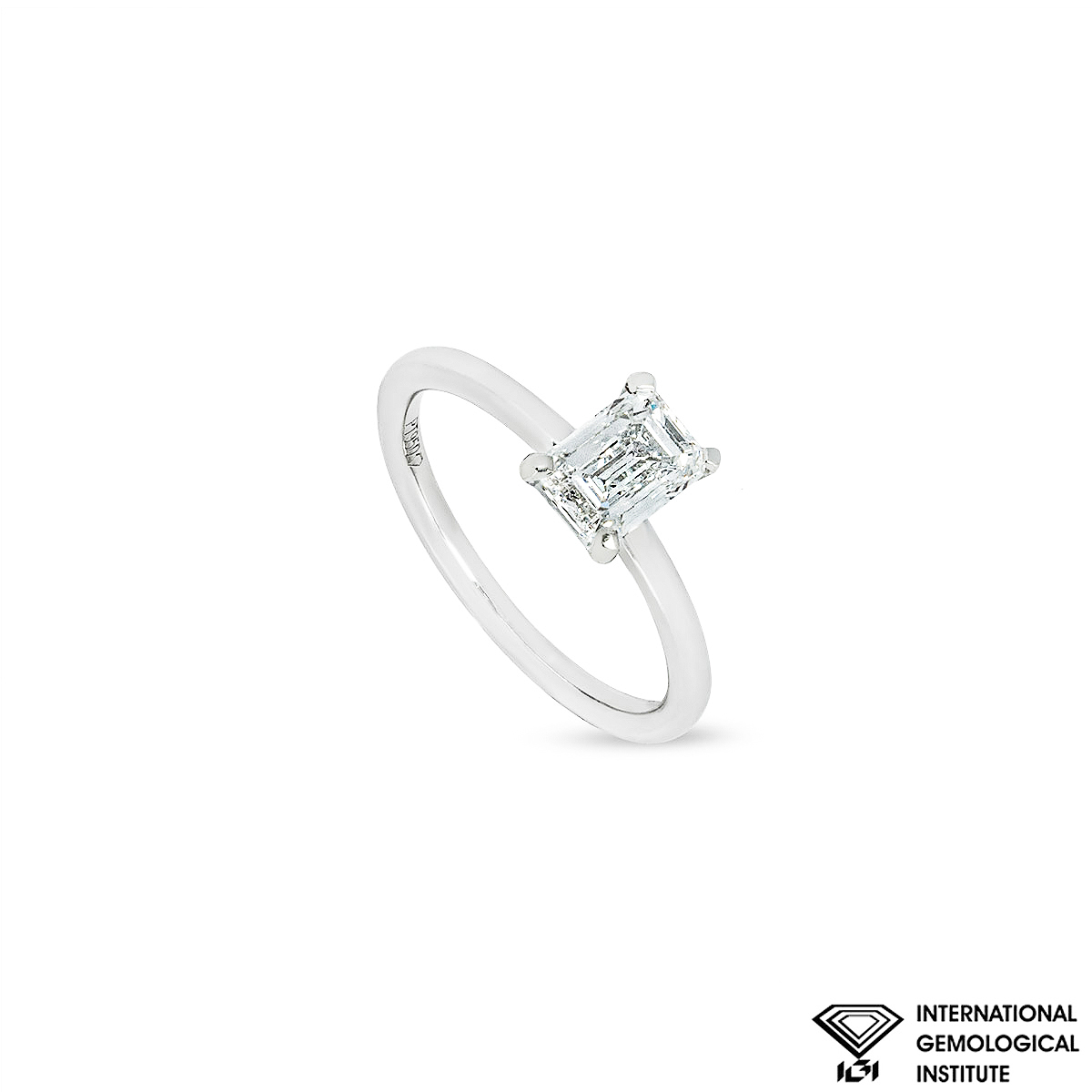 Platinum Emerald Cut Lab Grown Diamond Ring 1.03ct F/VS1